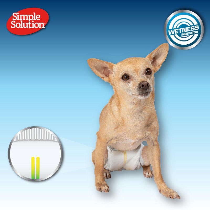 Simple Solution Disposable Wraps for Male Dogs, Dog Diapers, Male Dog Wraps, Leak Proof with Wetness Indicator, Potty Training, Doggie Diaper for Incontinence, 15 â€“ 23 Inch Waist, (M,12 Count) - Image 5